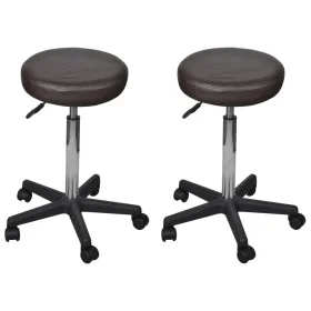Taburetes de oficina 2 uds cuero sintético marrón de vidaXL, Sillas de oficina - Ref: Foro24-277178, Precio: 91,31 €, Descuen...