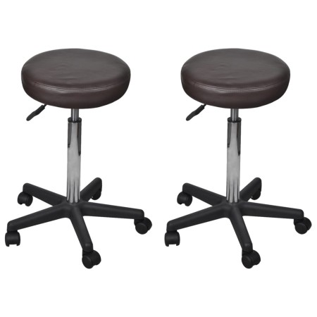Bürohocker 2 Stück braunes Kunstleder von vidaXL, Bürostühle - Ref: Foro24-277178, Preis: 92,75 €, Rabatt: %