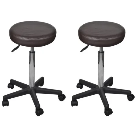 Taburetes de oficina 2 uds cuero sintético marrón de vidaXL, Sillas de oficina - Ref: Foro24-277178, Precio: 91,61 €, Descuen...
