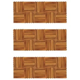 Porch tiles vertical pattern 30 pieces acacia 30x30 cm by vidaXL, Floors and carpets - Ref: Foro24-271791, Price: 108,75 €, D...