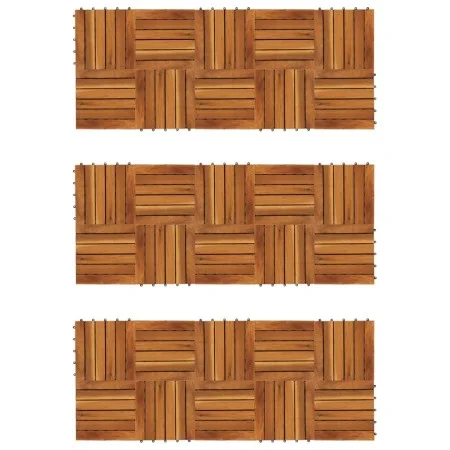 Porch tiles vertical pattern 30 pieces acacia 30x30 cm by vidaXL, Floors and carpets - Ref: Foro24-271791, Price: 108,75 €, D...