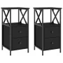 Nightstands 2 pcs engineered wood black 34x35.5x70 cm by vidaXL, Nightstands - Ref: Foro24-825944, Price: 104,29 €, Discount: %