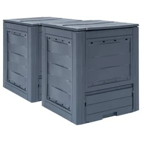 Compostadores de jardín 2 unidades gris 520 L 60x60x73 cm de vidaXL, Compostadores - Ref: Foro24-278919, Precio: 151,43 €, De...