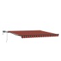 Toldo Retráctil Manual Naranja y marrón 450 x 300 cm tela
