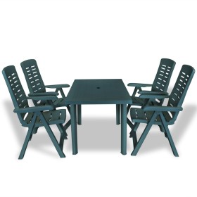 Juego de comedor de jardín 5 piezas plástico verde by vidaXL, Garden sets - Ref: Foro24-275079, Price: 526,17 €, Discount: %