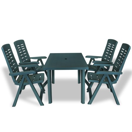 Juego de comedor de jardín 5 piezas plástico verde by vidaXL, Garden sets - Ref: Foro24-275079, Price: 526,17 €, Discount: %