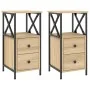 Nachttisch, 2 Stück, Holzwerkstoff, Sonoma-Eiche, 34 x 35,5 x 70 cm von vidaXL, Nachttische - Ref: Foro24-825946, Preis: 121,...