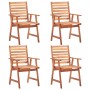 Garten-Esszimmerstühle 4 Einheiten aus massivem Akazienholz von vidaXL, Gartenstühle - Ref: Foro24-3051100, Preis: 293,78 €, ...