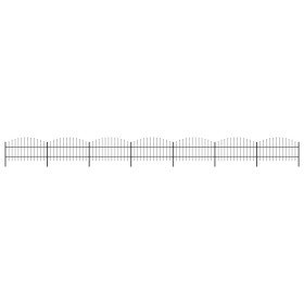 Garden fence with black steel spearheads (0.75-1)x11.9 m by vidaXL, fence panels - Ref: Foro24-277718, Price: 342,97 €, Disco...