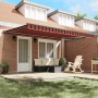 Toldo Retráctil Manual Naranja y Marrón 450x300 cm tela
