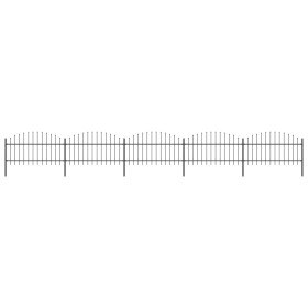 Garden fence with black steel spearheads (1-1.25)x8.5 m by vidaXL, fence panels - Ref: Foro24-277725, Price: 402,30 €, Discou...
