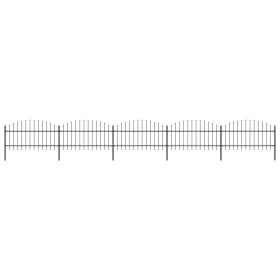 Gartenzaun mit Speerspitzen aus schwarzem Stahl (1-1,25) x 8,5 m von vidaXL, Zaunpaneele - Ref: Foro24-277725, Preis: 430,06 ...