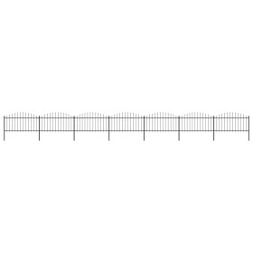 Gartenzaun mit Speerspitze aus schwarzem Stahl (1,25–1,5) x 11,9 m von vidaXL, Zaunpaneele - Ref: Foro24-277736, Preis: 549,1...