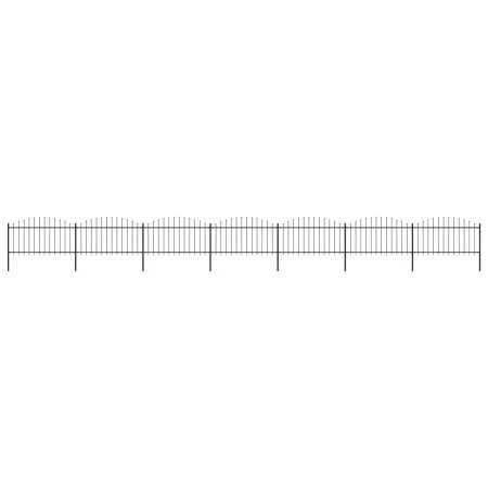 Garden fence with black steel spearhead (1.25-1.5)x11.9m by vidaXL, fence panels - Ref: Foro24-277736, Price: 537,16 €, Disco...