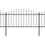 Gartenzaun mit Speerspitze aus schwarzem Stahl (1,25–1,5) x 11,9 m von vidaXL, Zaunpaneele - Ref: Foro24-277736, Preis: 549,1...