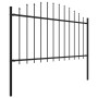 Gartenzaun mit Speerspitze aus schwarzem Stahl (1,25–1,5) x 11,9 m von vidaXL, Zaunpaneele - Ref: Foro24-277736, Preis: 549,1...