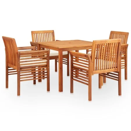 Garden dining set 5 pieces and solid acacia wood cushions by vidaXL, Garden sets - Ref: Foro24-278896, Price: 574,88 €, Disco...