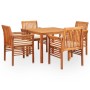 Garden dining set 5 pieces and solid acacia wood cushions by vidaXL, Garden sets - Ref: Foro24-278896, Price: 600,31 €, Disco...
