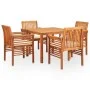 Garden dining set 5 pieces and solid acacia wood cushions by vidaXL, Garden sets - Ref: Foro24-278896, Price: 574,88 €, Disco...