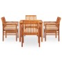 Garden dining set 5 pieces and solid acacia wood cushions by vidaXL, Garden sets - Ref: Foro24-278896, Price: 600,31 €, Disco...