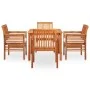 Garden dining set 5 pieces and solid acacia wood cushions by vidaXL, Garden sets - Ref: Foro24-278896, Price: 574,88 €, Disco...