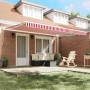 Toldo Retráctil Rojo, blanco 450 x 300 cm tela