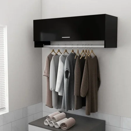 Armario de madera contrachapada negro 100x32,5x35 cm de vidaXL, Armarios roperos - Ref: Foro24-808234, Precio: 62,44 €, Descu...