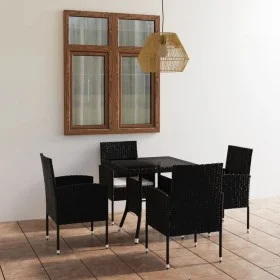 5-piece black synthetic rattan garden dining set by vidaXL, Garden sets - Ref: Foro24-3059413, Price: 237,10 €, Discount: %