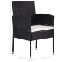 5-teiliges Garten-Esszimmerset aus synthetischem Rattan, schwarz von vidaXL, Gartensets - Ref: Foro24-3059413, Preis: 221,19 ...