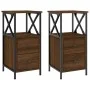 Nightstand 2 pcs oak brown engineered wood 34x35.5x70 cm by vidaXL, Nightstands - Ref: Foro24-825952, Price: 95,86 €, Discoun...
