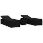 Garden loungers and table 3 pieces black synthetic rattan by vidaXL, Loungers - Ref: Foro24-3057666, Price: 352,82 €, Discoun...