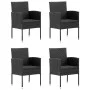 5-Piece Black Synthetic Rattan Garden Dining Set by vidaXL, Garden sets - Ref: Foro24-3059417, Price: 348,37 €, Discount: %