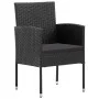 5-Piece Black Synthetic Rattan Garden Dining Set by vidaXL, Garden sets - Ref: Foro24-3059417, Price: 348,37 €, Discount: %