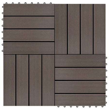 WPC porch tiles 30x30 cm 2 m² dark brown 22 units by vidaXL, Floors and carpets - Ref: Foro24-277802, Price: 121,77 €, Discou...