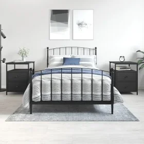 Mesitas de noche 2 uds madera de ingeniería negro 44x45x60 cm de vidaXL, Mesitas de noche - Ref: Foro24-826004, Precio: 114,1...