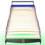 Cama infantil con forma de coche carreras y LED 90x200 cm azul