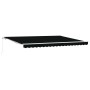 Toldo Retráctil Rayado Negro 450 x 300 cm Poliéster y metal