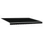 Toldo Retráctil Rayado Negro 450 x 300 cm Poliéster y metal