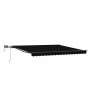 Toldo Retráctil con luces de tiras LED Negro 450 x 300 cm tela
