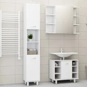 3-teiliges Badezimmermöbelset aus weißem Holzwerkstoff von vidaXL, Badezimmermöbel - Ref: Foro24-3056952, Preis: 181,31 €, Ra...