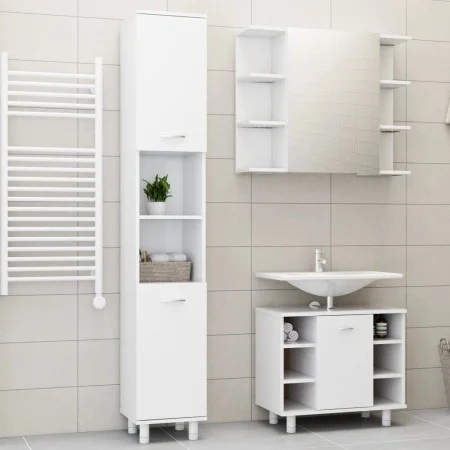 3-teiliges Badezimmermöbelset aus weißem Holzwerkstoff von vidaXL, Badezimmermöbel - Ref: Foro24-3056952, Preis: 181,31 €, Ra...