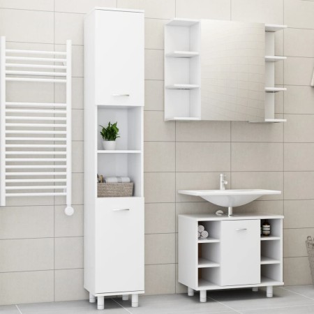 3-teiliges Badezimmermöbelset aus weißem Holzwerkstoff von vidaXL, Badezimmermöbel - Ref: Foro24-3056952, Preis: 184,40 €, Ra...