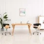 Drehbarer Bürostuhl aus gebogenem Holz, schwarzem Kunstleder von vidaXL, Bürostühle - Ref: Foro24-3054833, Preis: 152,65 €, R...