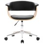 Drehbarer Bürostuhl aus gebogenem Holz, schwarzem Kunstleder von vidaXL, Bürostühle - Ref: Foro24-3054833, Preis: 152,65 €, R...