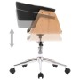 Drehbarer Bürostuhl aus gebogenem Holz, schwarzem Kunstleder von vidaXL, Bürostühle - Ref: Foro24-3054833, Preis: 152,65 €, R...