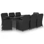9-Piece Black Synthetic Rattan Garden Dining Set by vidaXL, Garden sets - Ref: Foro24-3059478, Price: 1,00 €, Discount: %