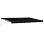 Toldo Retráctil Manual Negro 450x300 cm tela
