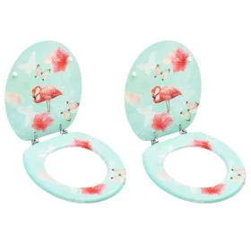 Toilet seats with lid 2 units MDF flamingo design by vidaXL, Toilet and bidet seats - Ref: Foro24-3056405, Price: 91,09 €, Di...