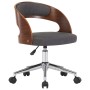 Drehbarer Bürostuhl aus Bugholz und grauem Stoff von vidaXL, Bürostühle - Ref: Foro24-3054846, Preis: 127,66 €, Rabatt: %