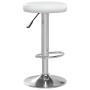 Taburetes de cocina 2 unidades cuero sintético blanco